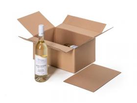Krabice na 6 lahví vína -prodloužená, s proložkou 